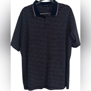 Cutter & Buck CB Drytec Navy & Pink Striped Mens Polo